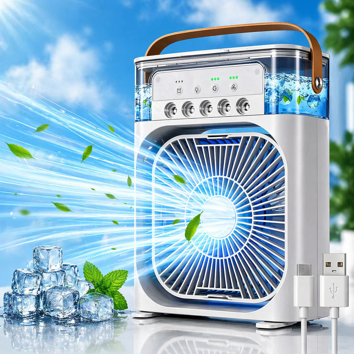 Mini Portable Cooler With Mist - USB Mini AC