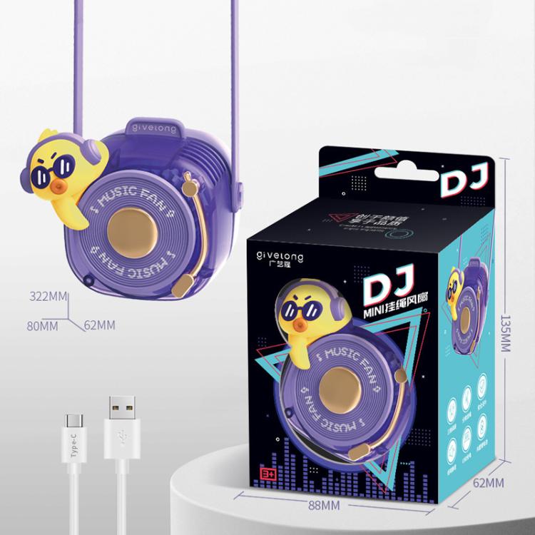 Cute Cool Pet DJ Lanyard Fan USB Rechargeable Compact Portable Bladeless Neck Fan