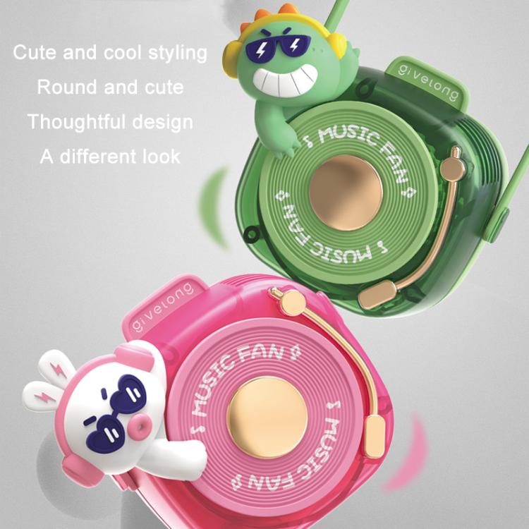 Cute Cool Pet DJ Lanyard Fan USB Rechargeable Compact Portable Bladeless Neck Fan