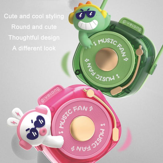 Cute Cool Pet DJ Lanyard Fan USB Rechargeable Compact Portable Bladeless Neck Fan